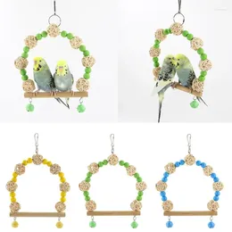 Other Bird Supplies Swing Toy Perches Parrots Rattan Ball Colour Bead Cage Accessory