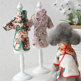 Dog Apparel Chinese Style Pet Clothing Cheongsam Tang Suit Clothes Chihuahua Yorkshire Pomeranian Poodle Shih Tzu Bichon Cat Costume