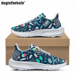 Casual Shoes Doginthehole Sneakers For Women Comfort Wearable Outdoor Stethoscope Print