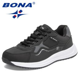 Boots Bona 2022 New Designers Classics Walking Shoes Men Casual Shoes Nonslip Outdoor Sneakers Man Wearresistant Running Shoes Comfy