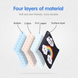 Baby Soft Cloth Books High Contrast Black and White Touch and Feel Crinkle Cloth Books Educational Toys for Infants Toddlers