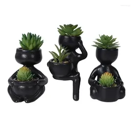 Decorative Flowers Succulents Plants Artificial Pots Small Greenery In Ceramic Pot Room Decoration