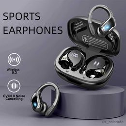 Cell Phone Earphones Weofly Wireless Earbuds for Running Sports - Pure Bass Sound 60H Battery Dual-LED Display Built-in Microphone Noise Cancelling Headset