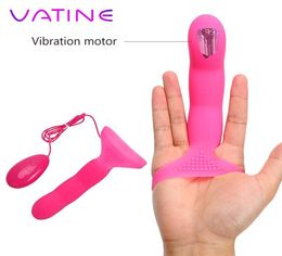 VATINE 7 Speed Finger Vibrator Strap On Clitoris Stimulator Silicone Sex Toys for Women Gspot Female Masturbation Sex Products Y19092812