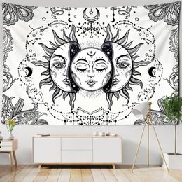 Tapestries Hippy Hippie Celestial Mandala Moon Sun Tapestry Wall Hanging Large Bohemian Cloth Decor