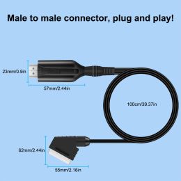 1080P SCART to HDMI Video Audio Converter Adapter Cable Male to Male SCART Input to HDMI Output for HDTV Sky Box STB Plug Play