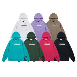 Mens designer hoodie balencigs Fashion Hoodies Hoody Mens Sweaters High Quality Paris Edition 23SS New Turtle Crack Print Art Tear Hole Plus Fleece Two Piece Hoo YCNQ