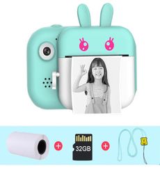 Children Instant Print Camera For Kids 1080P HD Digital Camera Cartoon Po Toys with Thermal Po Paper TF Card1228511