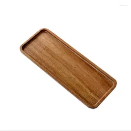 Tea Trays Wooden Storage Tray Multipurpose Serving Food Drinks Rectangle Teaware Dessert Candy Fruit Bread Solid Wood Plate For Home