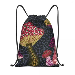 Shopping Bags Custom Yayoi Kusama Art Drawstring Backpack Men Women Lightweight Abstract Gym Sports Sackpack Sacks For Training