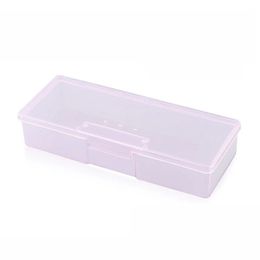 new 2024 1PC Nail Dotting Drawing Pens Buffer Grinding Files Organiser Case Container Plastic Transparent Nail Manicure Tools Storage Box -