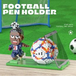 2022 Football Player Model Mini Size Building Blocks Creative DIY Pen Holder Mobile Phone Holder Bricks Toys For Children Gifts