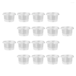 Disposable Cups Straws 50pcs Simple Plastic Pudding Bowls Jam Containers Home Supplies