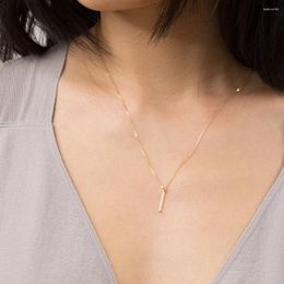 Pendant Necklaces 2024Trend Dainty Stainless Steel Necklace For Woman Gold Plated Bar Fine Chain Gift Fashion Jewelry Women