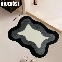 Carpets Nordic Flocking Non-slip Bathroom Bath Rug Shower Room Doormat Irregular Floor Mats Water Absorbing Foot Pad Entrance Door Mat