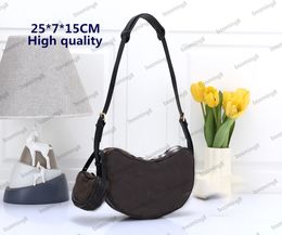 2pcs Luxury Half Moon Bag Smooth Leather Cyme Tote Designer Zip Closure Crossbody Women Hobo Handbags Ladies Underarm Shoulder Bags Purse