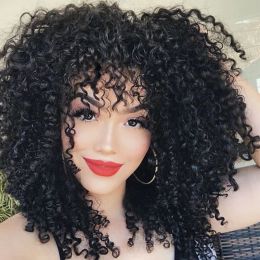 Wigs Wigs Afro Kinky Curly Pre Plucked Wig For Black Women Short Wigs Glueless Brazilian Hair Full Hair MUMUPI