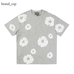 Denim Shorts Designer Men T Shirts Kapok Shorts Denims Tears Cottons Tees Tear Top Floral Loose Casual Quality Heavy Fabric Tee Oversize Tops Short Kapok 4264