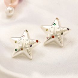 Stud Stud Womens Love Style Stud Earrings 2024 Luxury Jewelry Pentagram Earring Fashion Brand Stainless Steel Earrings Spring Family Gi