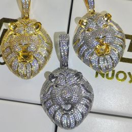 Necklaces Iced Out Diamond Heavy Gold Roaring Lion Head Pendant Fashion Hip Hop Anime Pendant Necklace Jewellery for Men