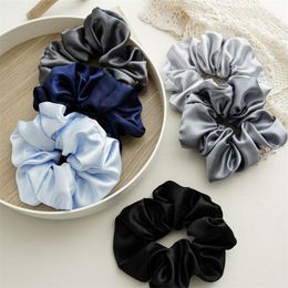 Oversize Satin Scrunchies Elastic Hair Ties Women Girls Big Silk Hair Bands Luxury Ponytail Holder Rubber Bands Hair Accessories