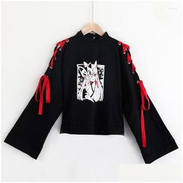 Ethnic Clothing Black Asian Streetwear Two Piece Set Casual Flare Sleeve Embroidery Tops Skirt Belt Mini Lady Chinese Style 2 11390 Dr Dhwgb