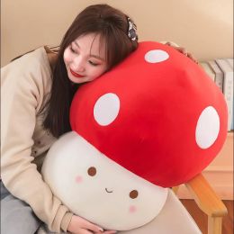 Cute Mushroom Plush Stuffed Animal Throw Pillow Toy Key chain For Sofa Decor Creative Dried Shiitake Mushroom Plant for Kids