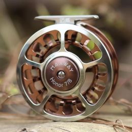 Reels Maxway Honour Double Colours Full Metal Waterproof Fly Fishing Reel 3/4 5/6 7/8 9/10 WT Gold Cup CNCmachined Fly Reel For Trout