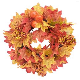 Decorative Flowers Halloween Garland Door Pumpkin Pendant Berry Autumn Decoration Christmas Wreath Solar