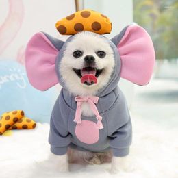 Dog Apparel Cute Mouse Warm Medium Jackets Winter Light Fleece Puppy Clothing For Year Windproof Cosplay Sweatshirt Cats Outfits