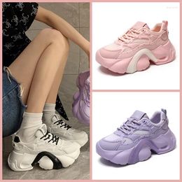 Casual Shoes Korean Version Thick Bottom Women Sneakers Mesh Breathable 2024 Fashion Simple All-match Womens Autumntime