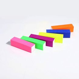 In stock wholesale nail tools Colour high-elastic tofu block repair sponge file fluorescent six-color nail file