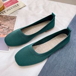Flats Women's Ballet Flats Knitting Casual Shoes Slipon Cute Ballerina Not Casual Leather Without Heels Comfortable Free Shipping