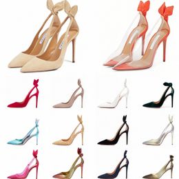heels Woman pop sexy sandal pointed toe cutout leather pumps slingback wedding party dress pump black nude sude leather