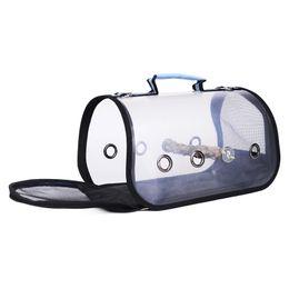 Parrot Outing Carrying Bag With Standing Stick Plastic Transparent Outdoor Travel Cage Breathable Mesh Backpack Bird Supplies