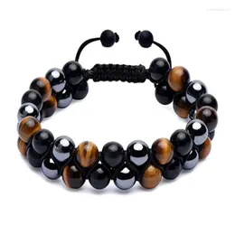 Link Bracelets Y1UB Healing Crystals Bracelet Stone Beads For Protection Men