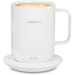Vsitoo S3 Pro Temperature Intelligent Mug, Suitable Cup Heater in Office Desks, Home Offices, Application Controlled of Cups, Improved Design for Self Heating
