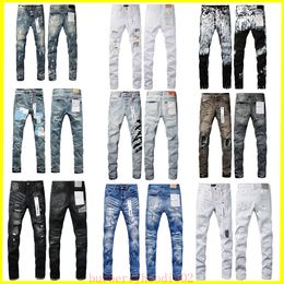Purple Jeans Men's Jeans Trousers Designer Black Skinny Stickers Light Wash Ripped Motorcycle Rock Revival Joggers Real Religion