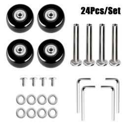 24Pcs/Set Suitcase Parts Axles Dia40mm/50mm/60mm Silent Travel Luggage Wheels Casters Repair Replacement Axles Repair Kit