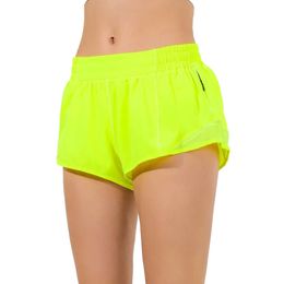 Womens Yoga Shorts High Waist Gym Fiess Training Tights Short Girls Running Elastic Pants Sportswear Pockets LL098