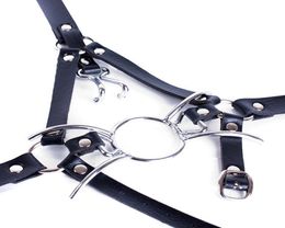 Bondage Steel ORing Spider Open Mouth Ring Gag Head Harness Restraint With Nose hook T786659460