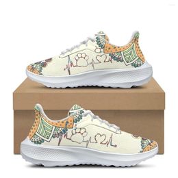 Casual Shoes Animal Print Pattern Printing Sneakers For Women Classic Lace Up Outdoor Sports Wear-resistant Running