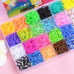 DIY Handmade Rubber Bands Loom Weaving Tool Box Bracelet Kit Toys for Children Knitting Elastic Art Crafts Beaded Toys Girls
