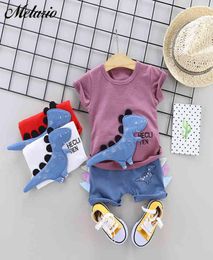 Melario Kids Boys Clothes Summer Fashion Toddler Boy Cartoon Dinosaur Clothes Kids Casual Cute Costumes 2Pcs 1 4Y 2104124743535