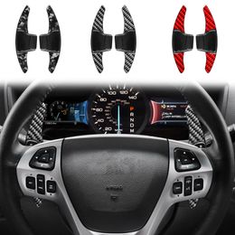 For Ford Explorer 2013-2018 Carbon Paddles Steering Wheel Paddle Shift Extension Shifters Car Sticker