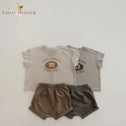 Clothing Sets Born Baby Girl Boy Cotton Clothes Set Shirt Shorts Toddler Child Short Sleeve Suit Pullover 9M-3Y