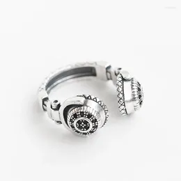 Cluster Rings Personality Punk Headset Adjustable For Men Women's Goth Cool Creative Headphones Finger Ring Hip Hop Jewellery