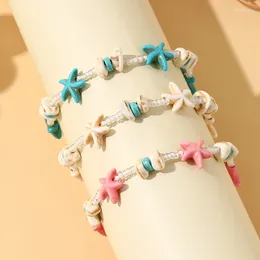 Charm Bracelets Fashion Starfish Blue White For Men Women Boho Beach Jewelry Sea Star Colorful Bracelet Couple Gifts Wholesale