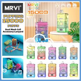 vapes Original Factory MRVI puff 15k Bar Disposable Vape E Cigarettes 15K Puff 750mAh Rechargeable Battery 25ml Pod VS Bang King 12000 VS ATVS razz bar puff