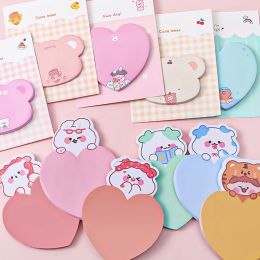 2pcs Kawaii Heart Sticky Notes Self-adhesive Student Memo Pad Sticky Tabs Planner Notebook Scrapbooking Sticker School Supplies